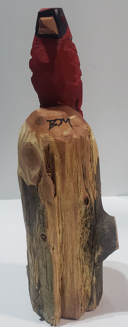 Chainsaw Carved Cedar Cardinal